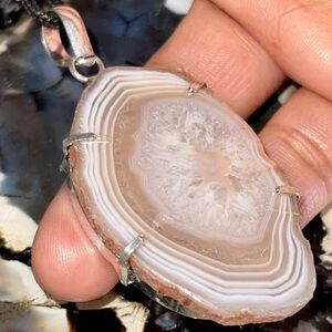 Drusy Agate Pendant 2 1/2”